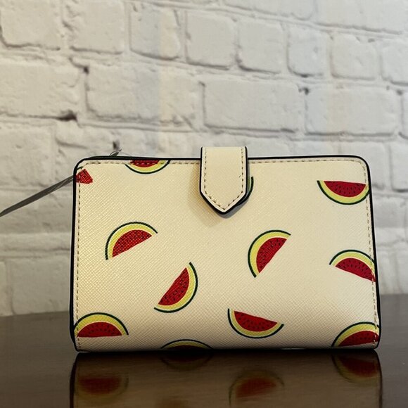 Kate Spade Staci Watermelon Party Medium Compact Bifold Wallet KB555. - Picture 2 of 5